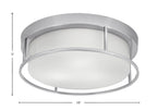 Flush Mounts Three Light Flush Mount in Brushed Nickel with White Marble Shade