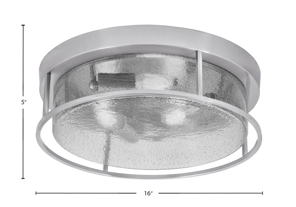 Flush Mounts Three Light Flush Mount in Brushed Nickel with Smoke Bubble Shade