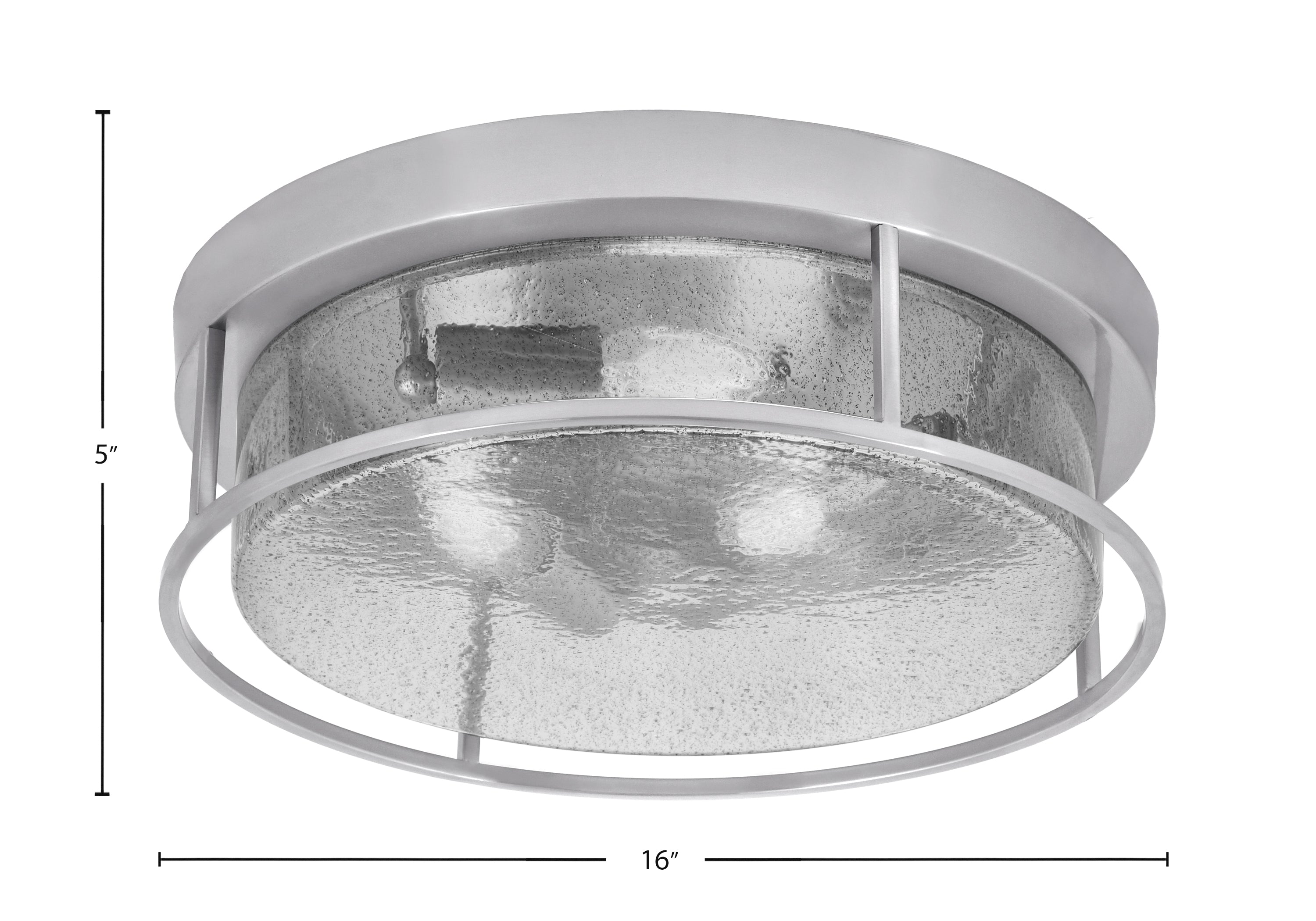 Flush Mounts Three Light Flush Mount in Brushed Nickel with Smoke Bubble Shade