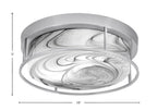 Flush Mounts Three Light Flush Mount in Brushed Nickel with Onyx Swirl Shade
