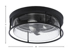 Flush Mounts Three Light Flush Mount in Matte Black with Clear Bubble Shade
