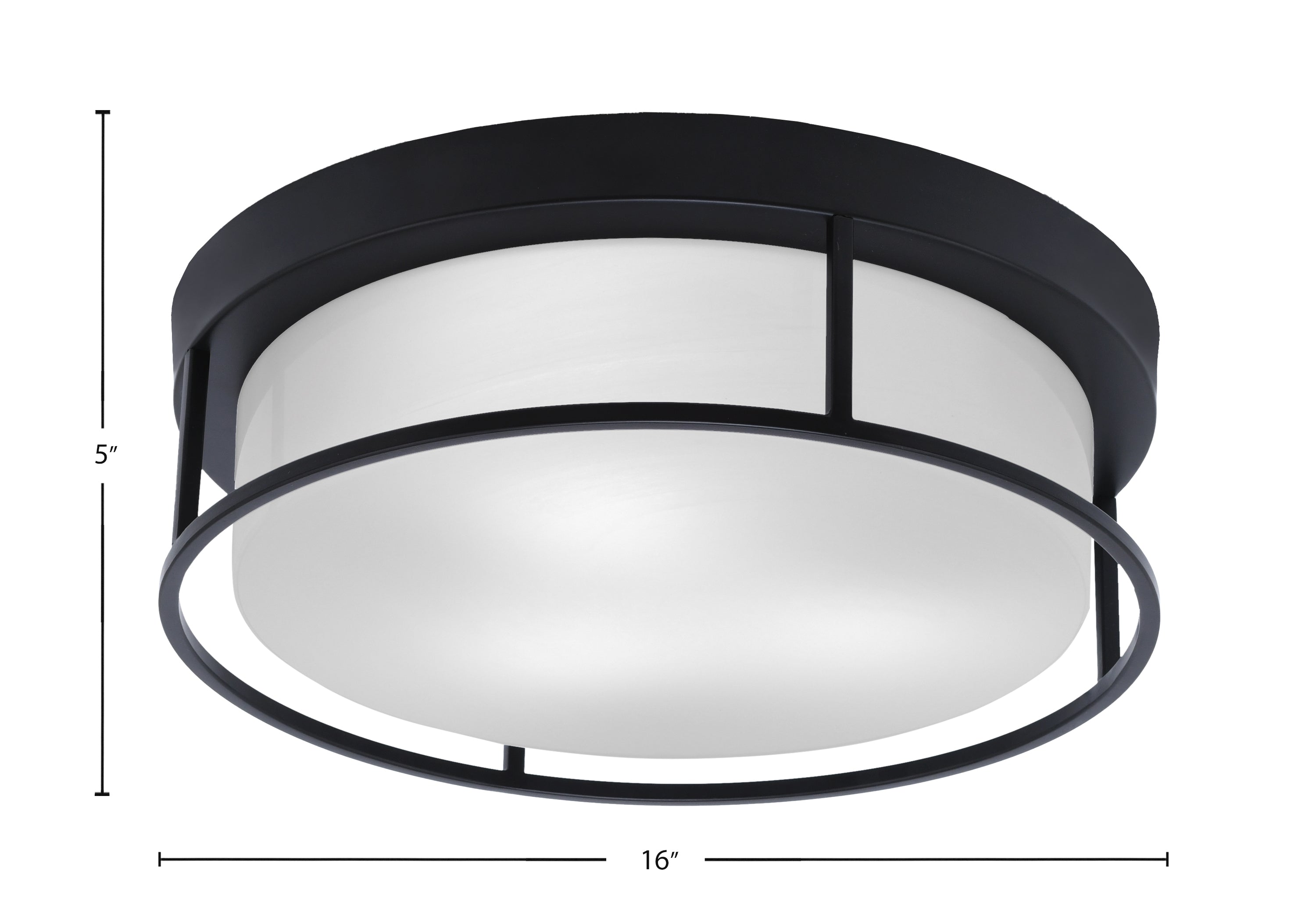 Flush Mounts Three Light Flush Mount in Matte Black with White Marble Shade
