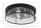 Flush Mounts Three Light Flush Mount in Matte Black with Smoke Bubble Shade