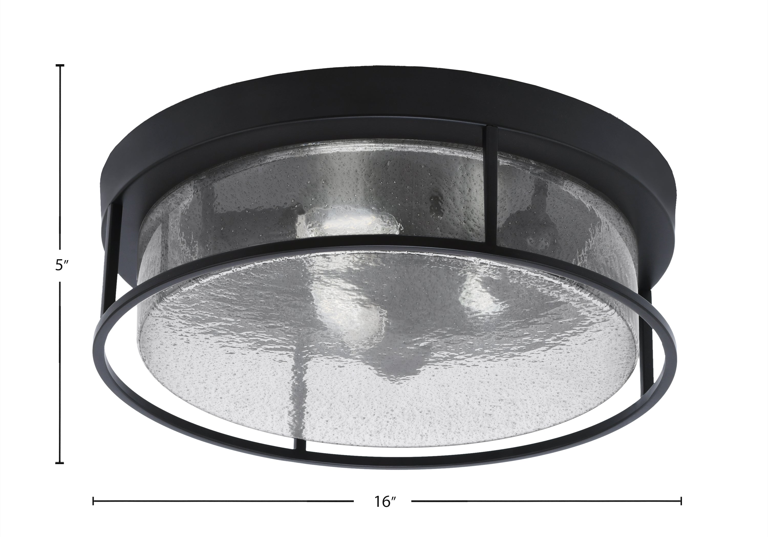 Flush Mounts Three Light Flush Mount in Matte Black with Smoke Bubble Shade