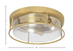 Flush Mounts Three Light Flush Mount in New Age Brass with Clear Bubble Shade