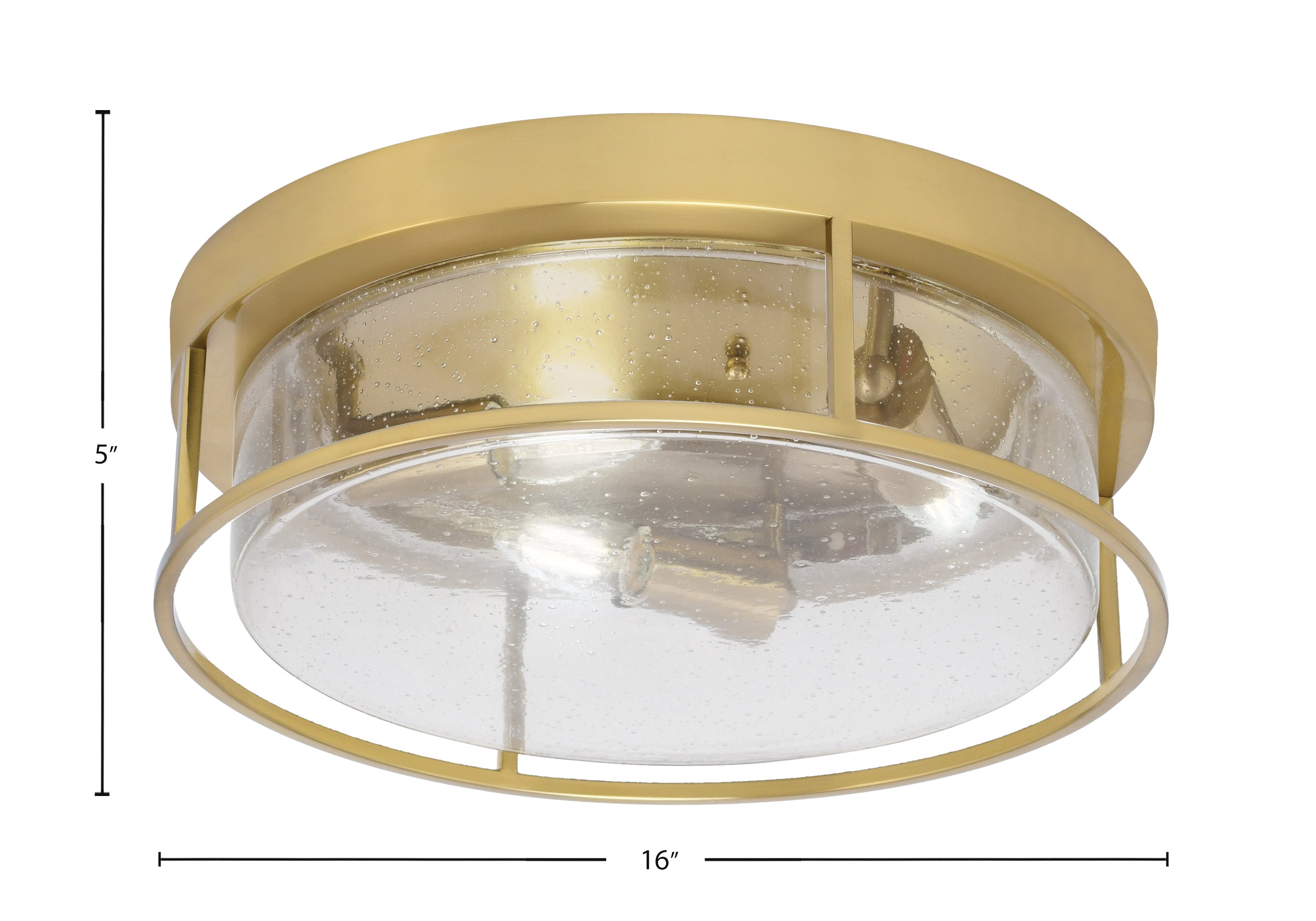 Flush Mounts Three Light Flush Mount in New Age Brass with Clear Bubble Shade