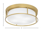 Flush Mounts Three Light Flush Mount in New Age Brass with White Marble Shade
