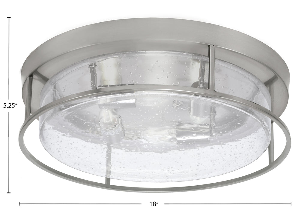 Flush Mounts Four Light Flush Mount in Brushed Nickel with Clear Bubble Shade