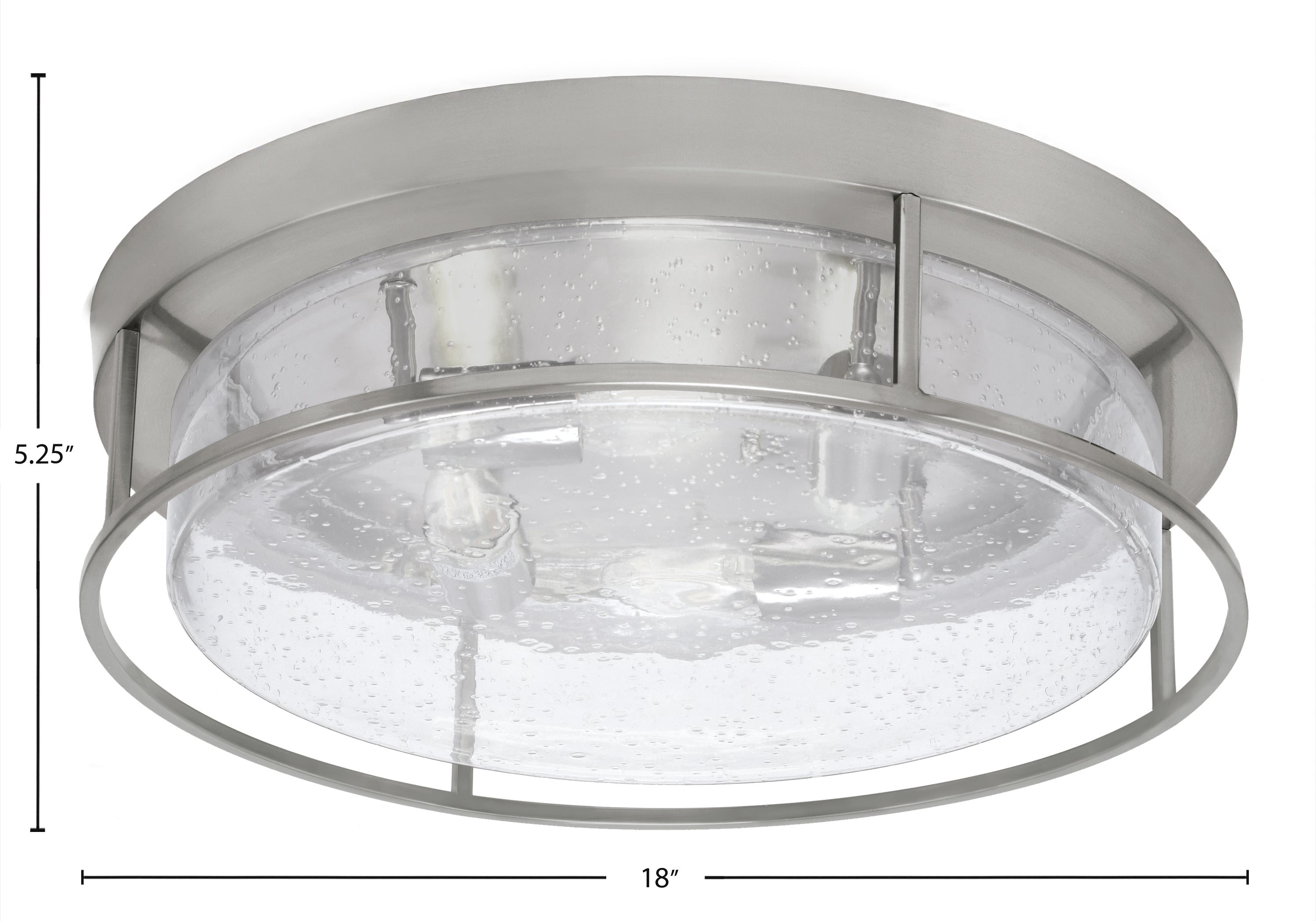 Flush Mounts Four Light Flush Mount in Brushed Nickel with Clear Bubble Shade