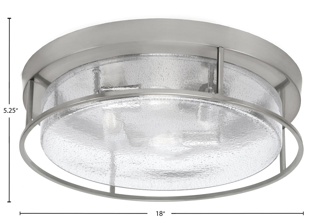 Flush Mounts Four Light Flush Mount in Brushed Nickel with Smoke Bubble Shade