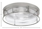Flush Mounts Four Light Flush Mount in Brushed Nickel with Smoke Bubble Shade