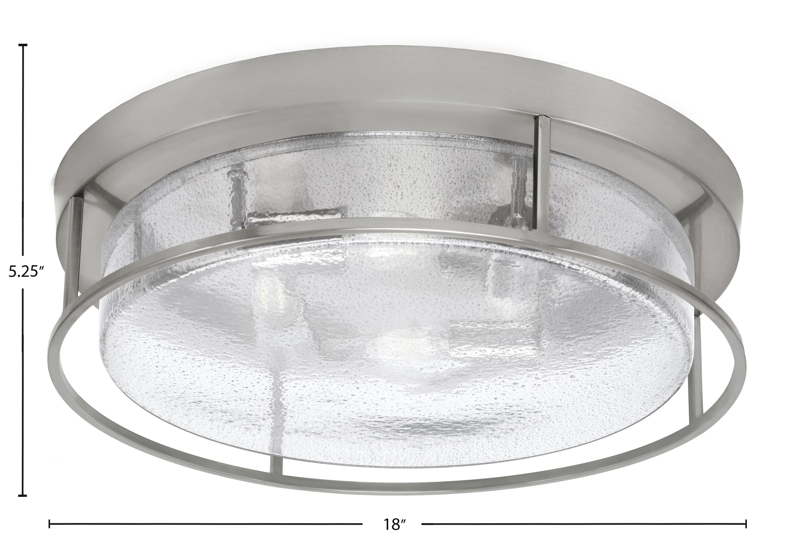 Flush Mounts Four Light Flush Mount in Brushed Nickel with Smoke Bubble Shade
