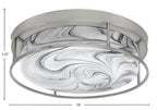Flush Mounts Four Light Flush Mount in Brushed Nickel with Onyx Swirl Shade