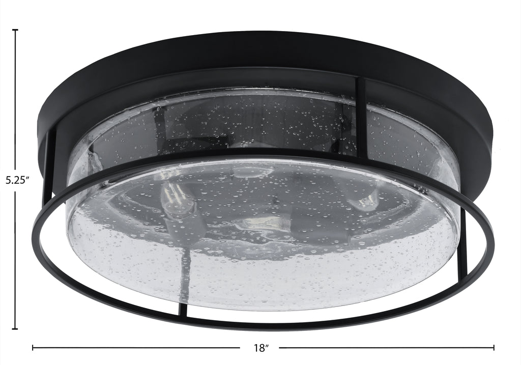Flush Mounts Four Light Flush Mount in Matte Black with Clear Bubble Shade