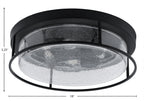 Flush Mounts Four Light Flush Mount in Matte Black with Clear Bubble Shade