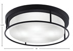 Flush Mounts Four Light Flush Mount in Matte Black with White Marble Shade