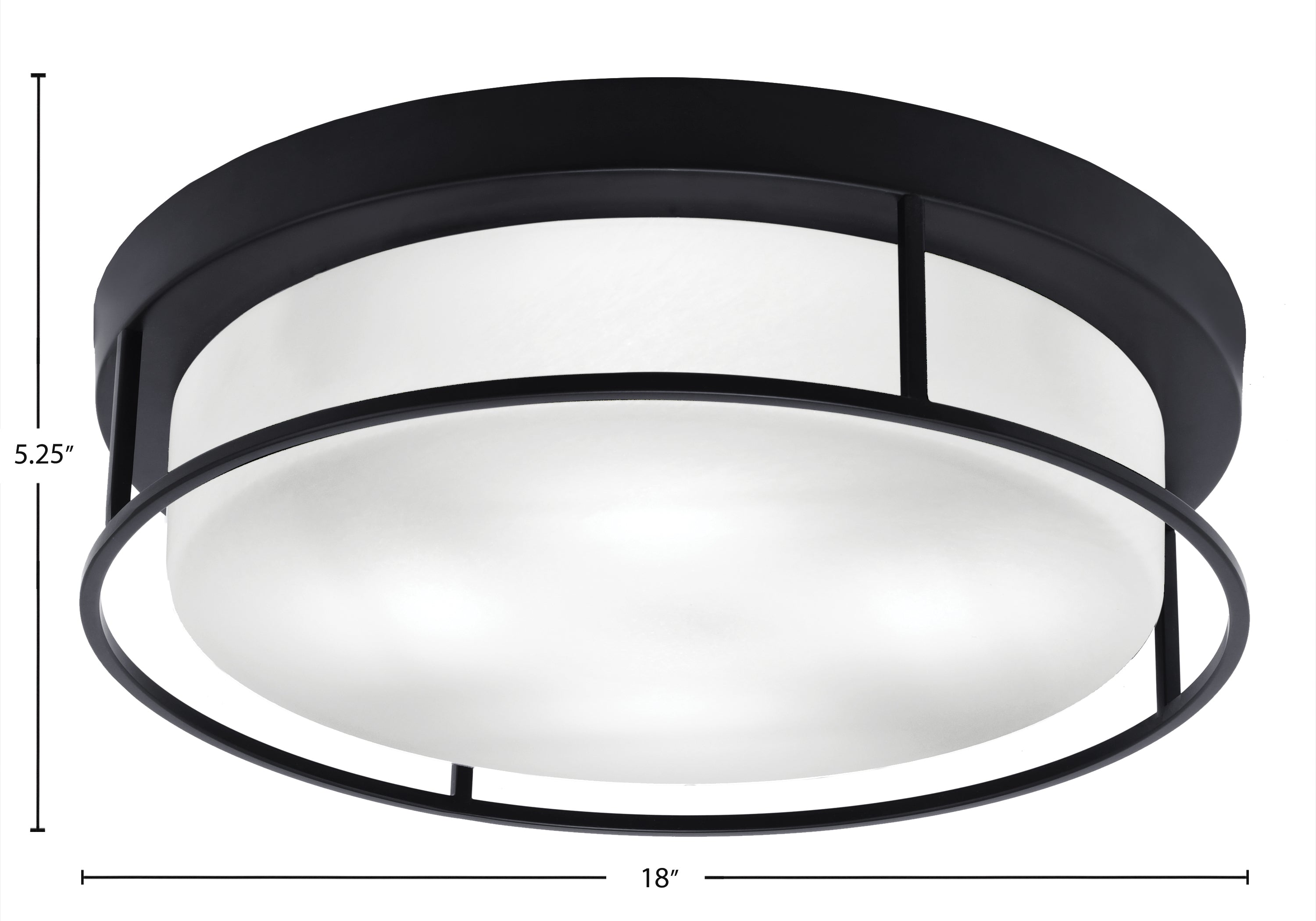 Flush Mounts Four Light Flush Mount in Matte Black with White Marble Shade
