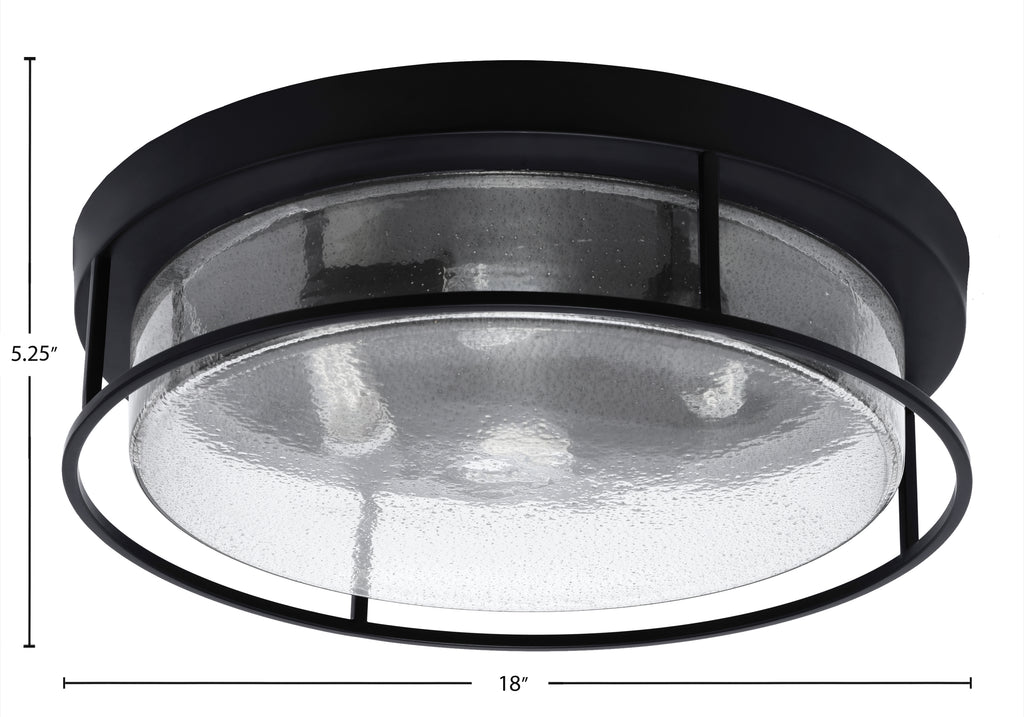 Flush Mounts Four Light Flush Mount in Matte Black with Smoke Bubble Shade