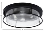 Flush Mounts Four Light Flush Mount in Matte Black with Smoke Bubble Shade