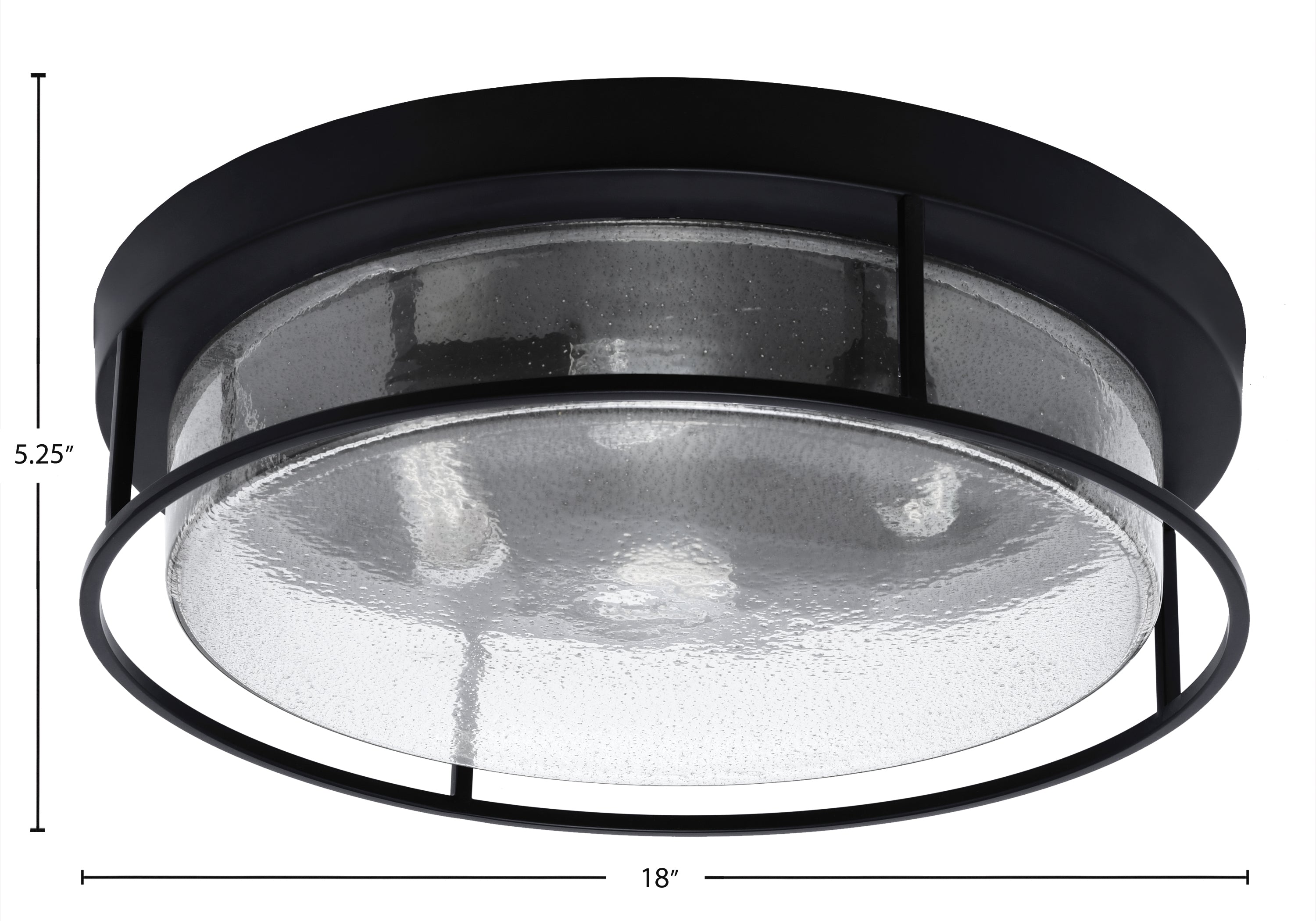 Flush Mounts Four Light Flush Mount in Matte Black with Smoke Bubble Shade