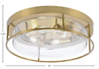 Flush Mounts Four Light Flush Mount in New Age Brass with Clear Bubble Shade