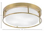 Flush Mounts Four Light Flush Mount in New Age Brass with White Marble Shade