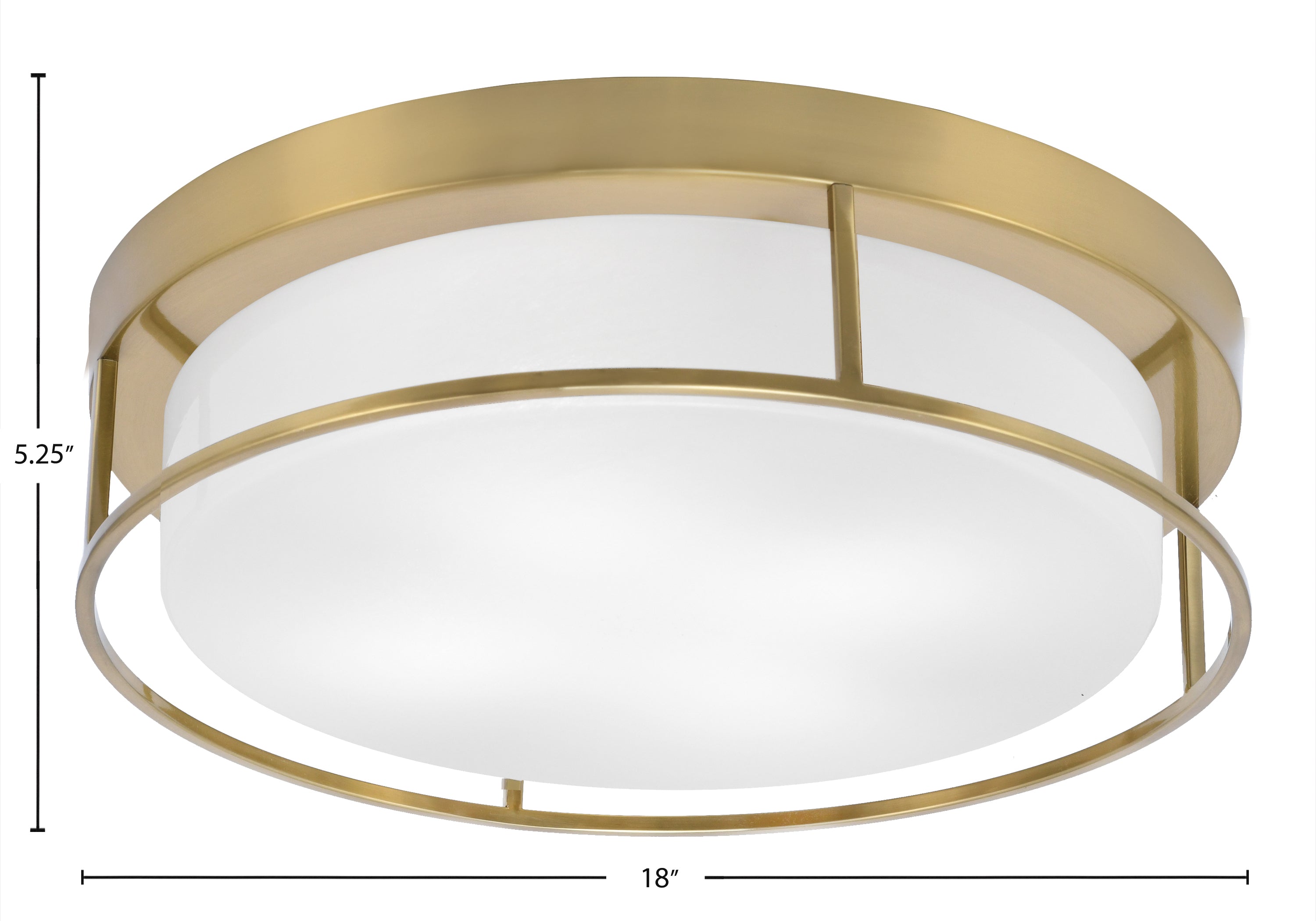 Flush Mounts Four Light Flush Mount in New Age Brass with White Marble Shade