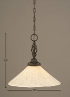 Eleganté One Light Pendant in Dark Granite with 16" Gold Ice Shade