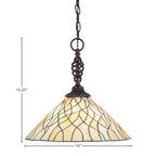 Eleganté One Light Pendant in Dark Granite with 16" Sandhill Art Glass Shade