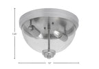 Flush Mounts Two Light Flush Mount in Brushed Nickel with Clear Bubble Shade