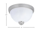 Flush Mounts Two Light Flush Mount in Brushed Nickel with White Marble Shade