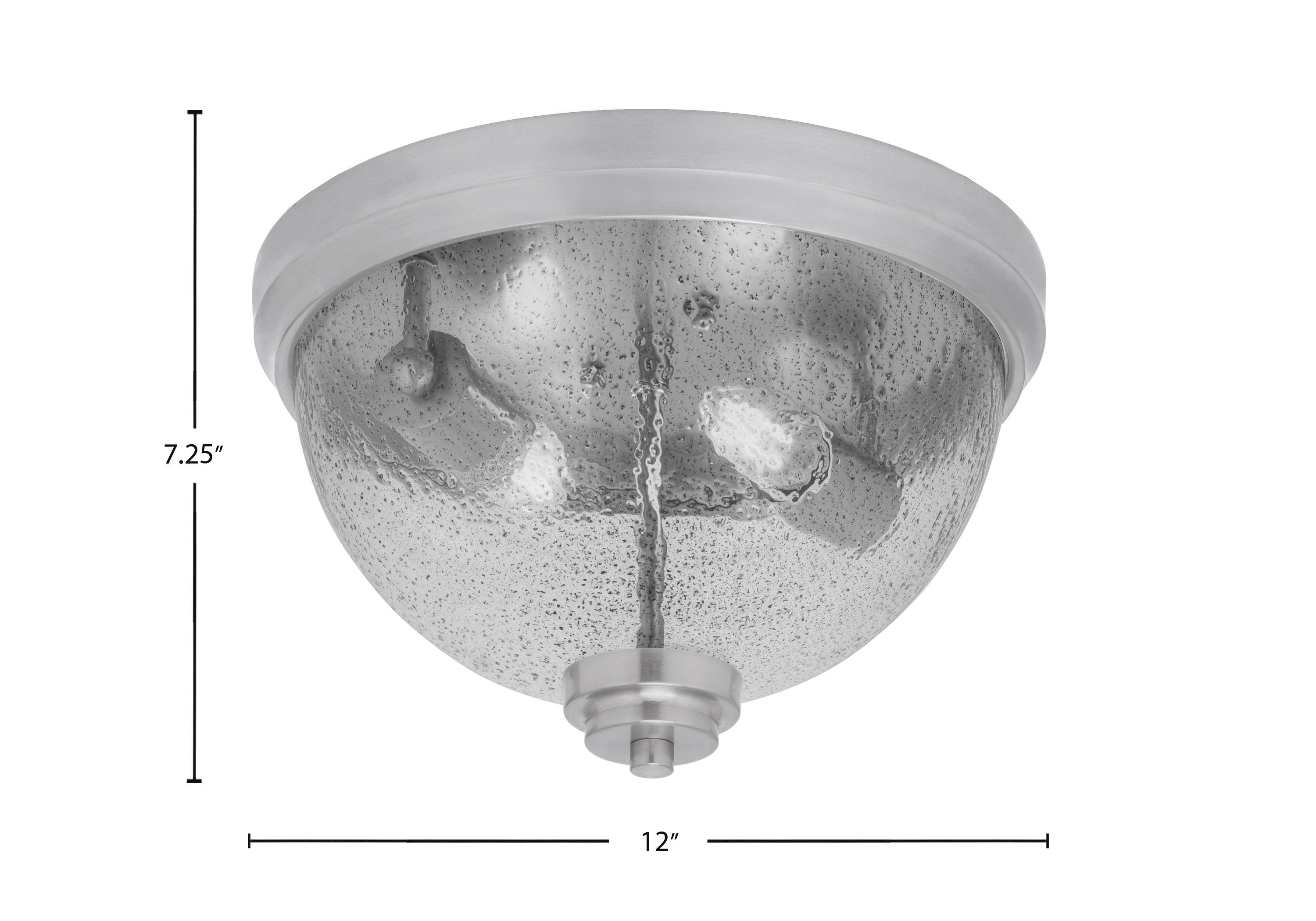 Flush Mounts Two Light Flush Mount in Brushed Nickel with Smoke Bubble Shade