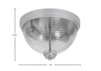 Flush Mounts Two Light Flush Mount in Brushed Nickel with Smoke Ribbed Shade