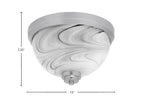 Flush Mounts Two Light Flush Mount in Brushed Nickel with Onyx Swirl Shade