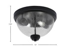 Flush Mounts Two Light Flush Mount in Matte Black with Smoke Bubble Shade
