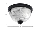Flush Mounts Two Light Flush Mount in Matte Black with Onyx Swirl Shade