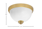 Flush Mounts Two Light Flush Mount in New Age Brass with White Marble Shade