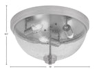 Flush Mounts Three Light Flush Mount in Brushed Nickel with Clear Bubble Shade