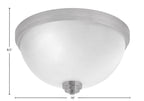 Flush Mounts Three Light Flush Mount in Brushed Nickel with White Marble Shade