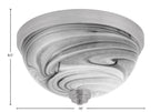 Flush Mounts Three Light Flush Mount in Brushed Nickel with Onyx Swirl Shade
