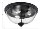 Flush Mounts Three Light Flush Mount in Matte Black with Smoke Bubble Shade