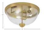 Flush Mounts Three Light Flush Mount in New Age Brass with Clear Bubble Shade