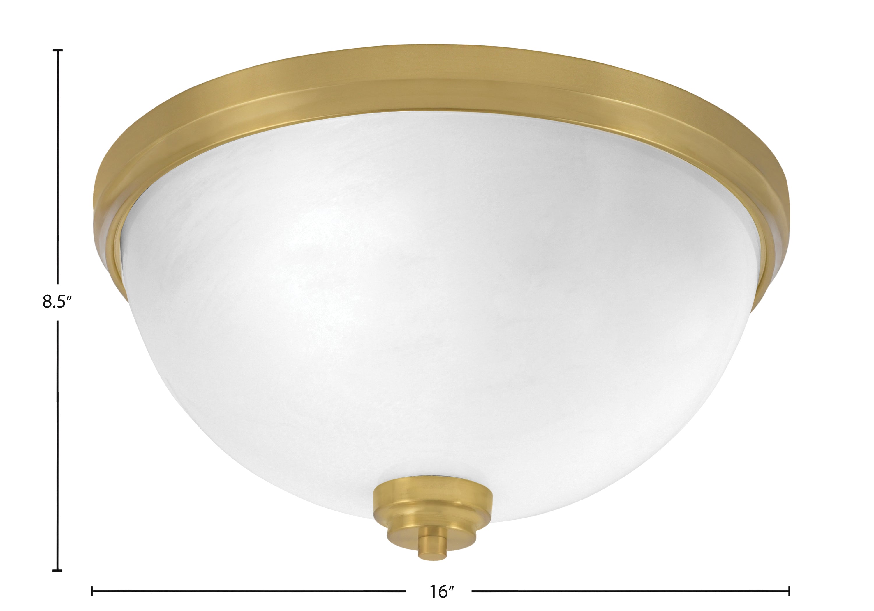 Flush Mounts Three Light Flush Mount in New Age Brass with White Marble Shade