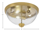 Flush Mounts Three Light Flush Mount in New Age Brass with Smoke Bubble Shade