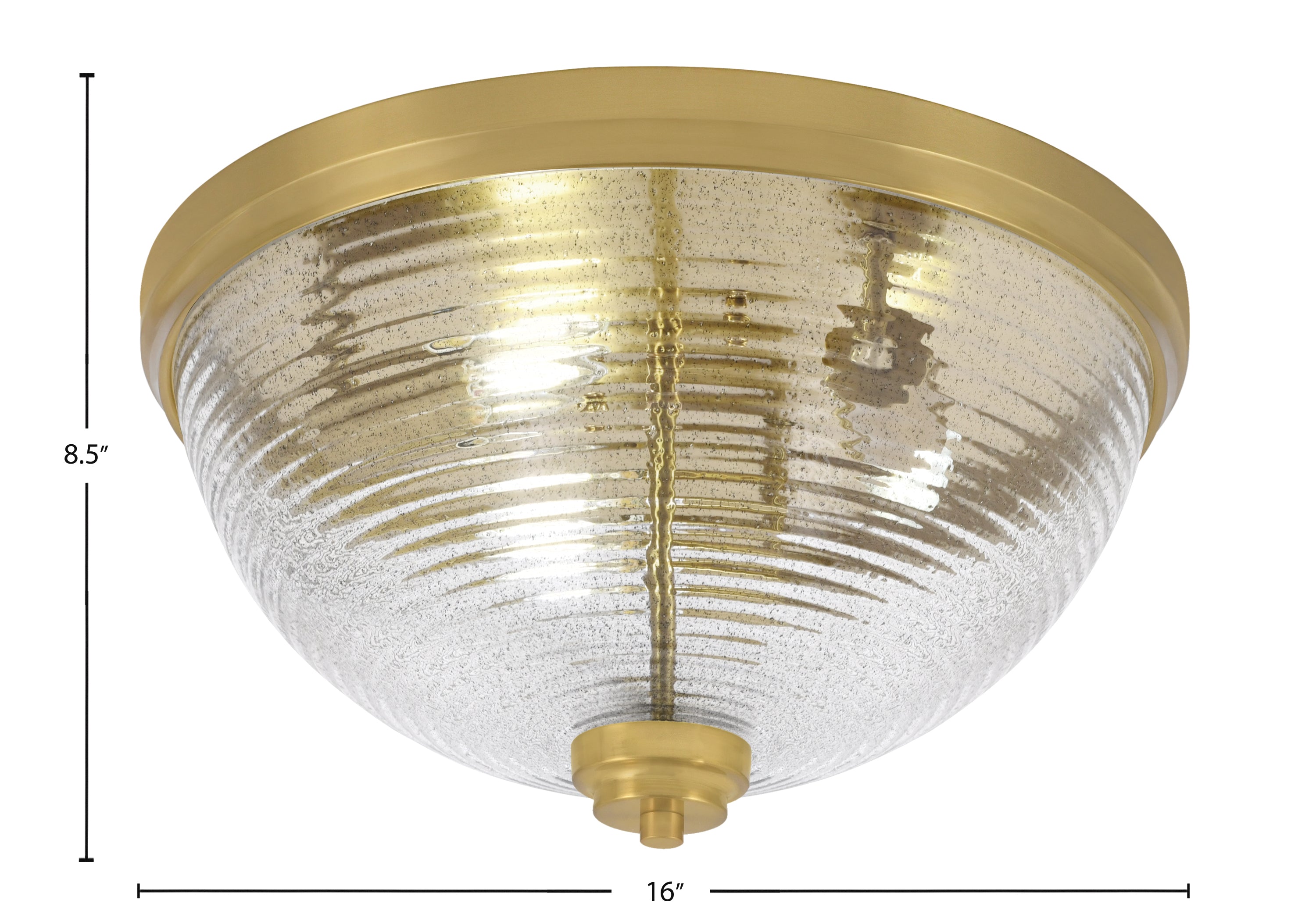 Flush Mounts Three Light Flush Mount in New Age Brass with Smoke Ribbed Shade
