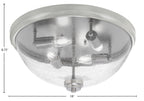 Flush Mounts Four Light Flush Mount in Brushed Nickel with Clear Bubble Shade