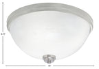 Flush Mounts Four Light Flush Mount in Brushed Nickel with White Marble Shade