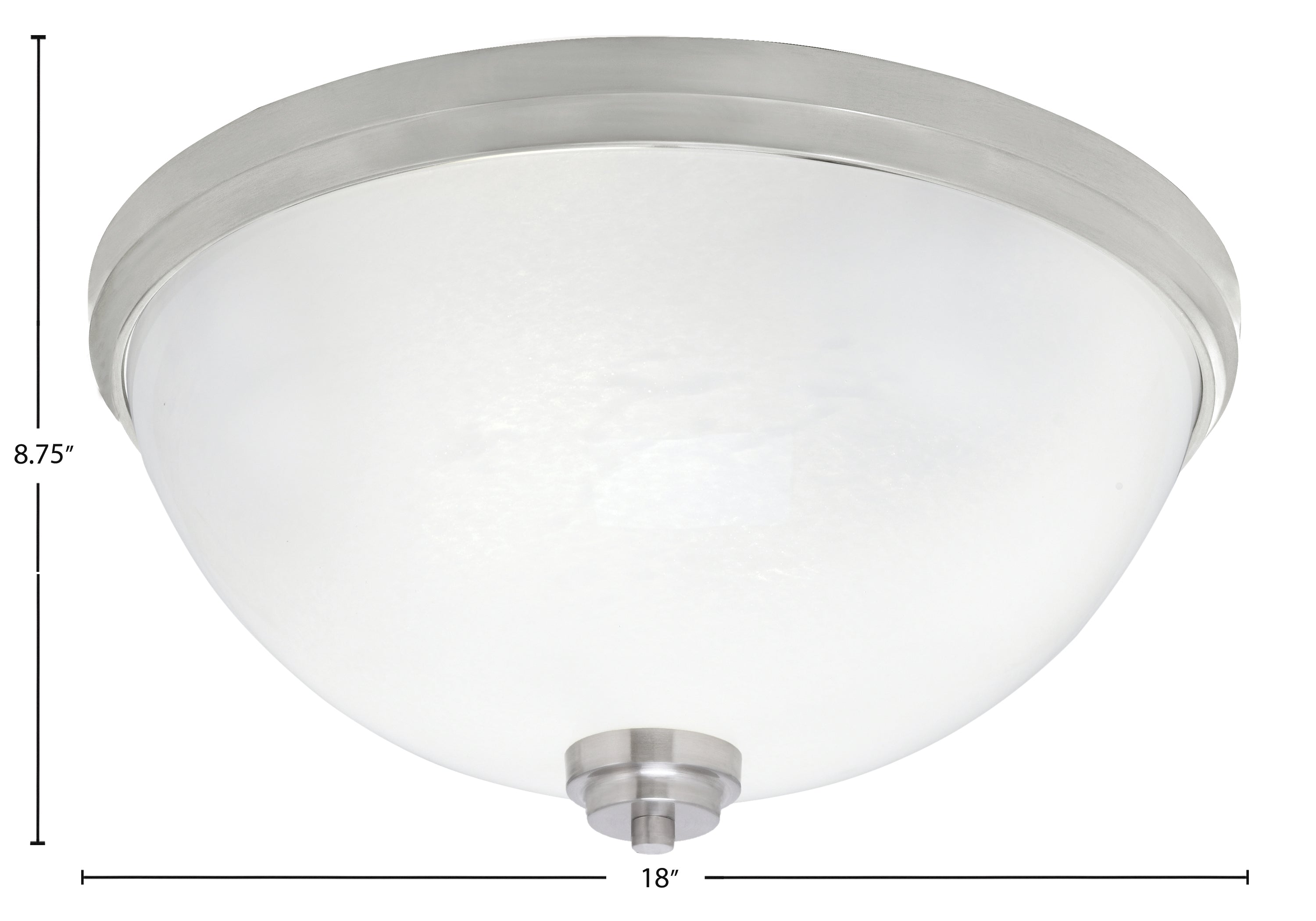 Flush Mounts Four Light Flush Mount in Brushed Nickel with White Marble Shade