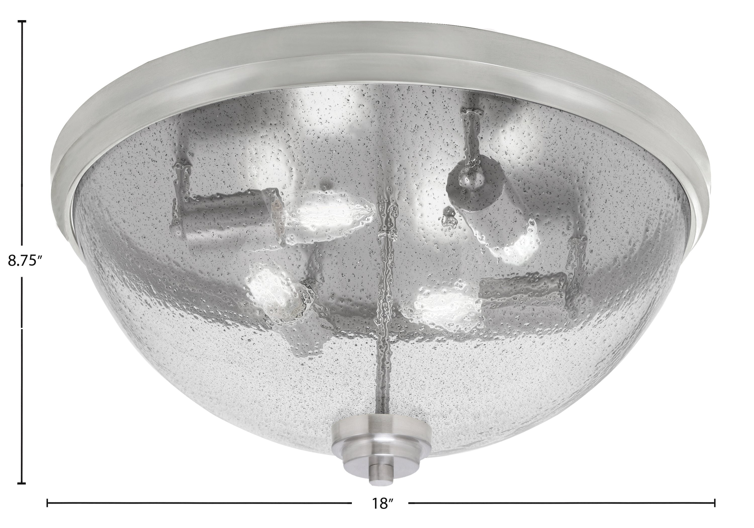 Flush Mounts Four Light Flush Mount in Brushed Nickel with Smoke Bubble Shade