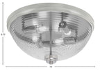Flush Mounts Four Light Flush Mount in Brushed Nickel with Clear Ribbed Shade